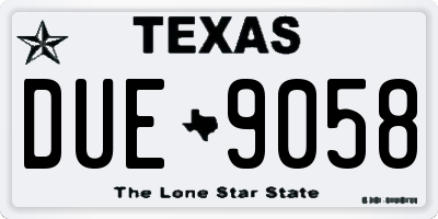 TX license plate DUE9058