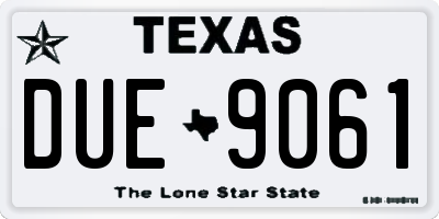 TX license plate DUE9061