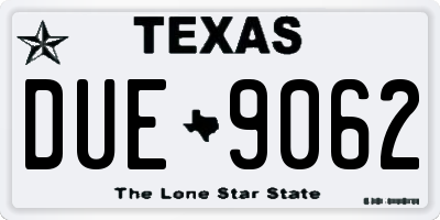 TX license plate DUE9062