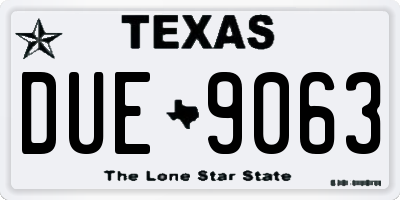 TX license plate DUE9063