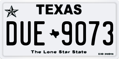 TX license plate DUE9073