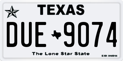 TX license plate DUE9074