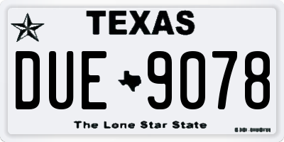 TX license plate DUE9078