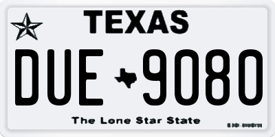 TX license plate DUE9080