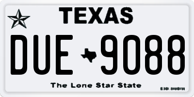 TX license plate DUE9088