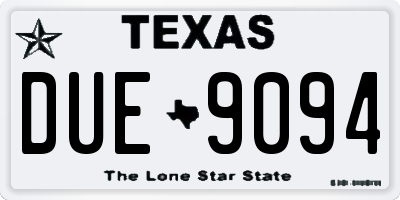 TX license plate DUE9094