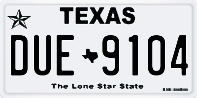TX license plate DUE9104