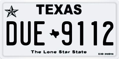 TX license plate DUE9112