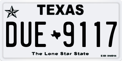 TX license plate DUE9117