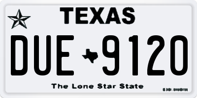 TX license plate DUE9120