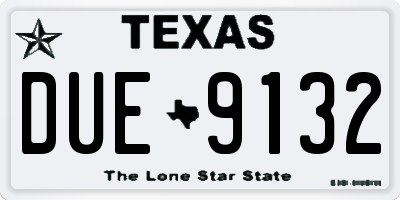TX license plate DUE9132