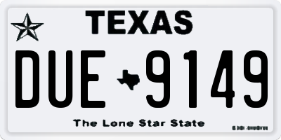 TX license plate DUE9149