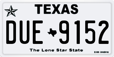 TX license plate DUE9152