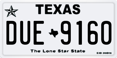 TX license plate DUE9160