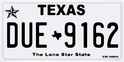 TX license plate DUE9162