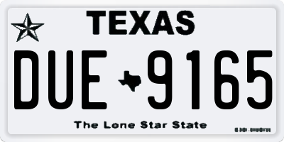 TX license plate DUE9165