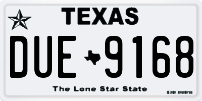 TX license plate DUE9168