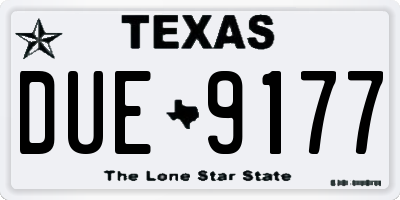 TX license plate DUE9177