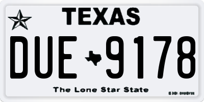 TX license plate DUE9178