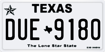 TX license plate DUE9180