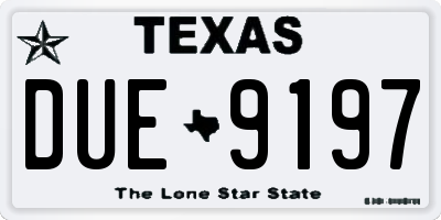 TX license plate DUE9197