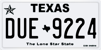 TX license plate DUE9224