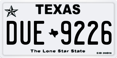 TX license plate DUE9226