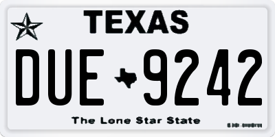 TX license plate DUE9242