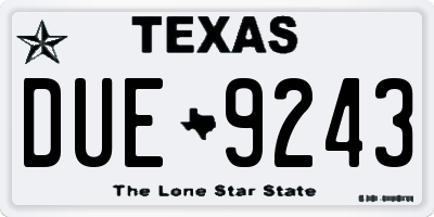 TX license plate DUE9243