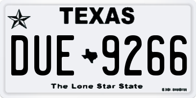 TX license plate DUE9266