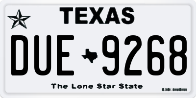 TX license plate DUE9268