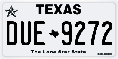 TX license plate DUE9272