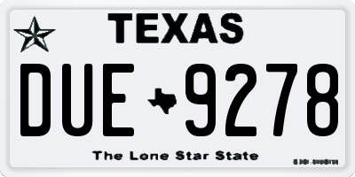 TX license plate DUE9278