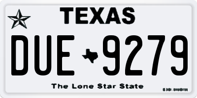 TX license plate DUE9279