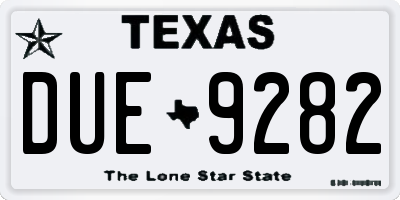 TX license plate DUE9282