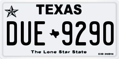 TX license plate DUE9290
