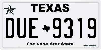 TX license plate DUE9319