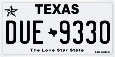 TX license plate DUE9330
