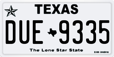 TX license plate DUE9335