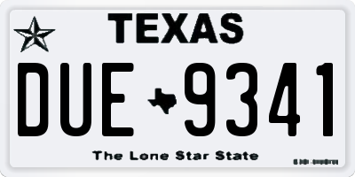 TX license plate DUE9341