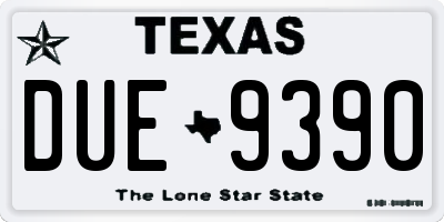 TX license plate DUE9390