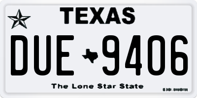 TX license plate DUE9406