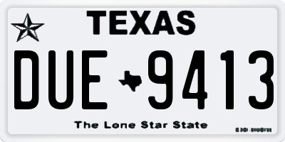 TX license plate DUE9413