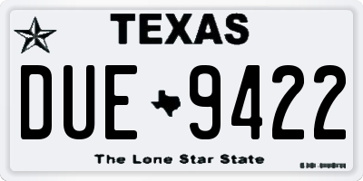 TX license plate DUE9422
