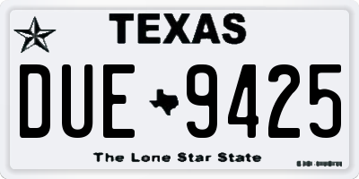 TX license plate DUE9425