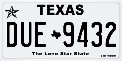 TX license plate DUE9432