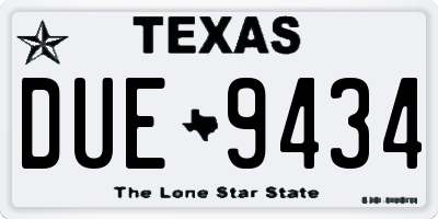 TX license plate DUE9434
