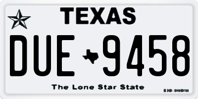 TX license plate DUE9458
