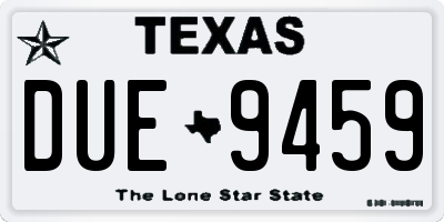 TX license plate DUE9459
