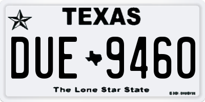 TX license plate DUE9460